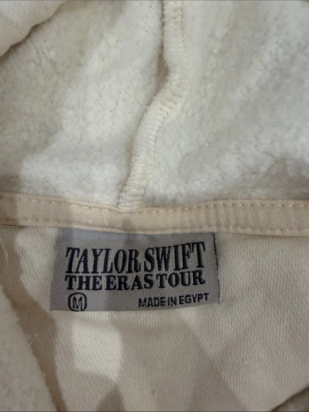 Taylor Swift Eras Tour Cream Crewneck Hoodie with Black Logo - Picture 2 of 3